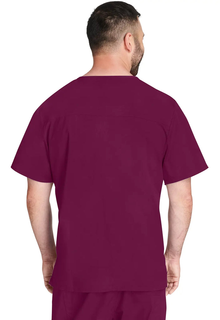 Cherokee Scrubs Unisex 4-pocket V-Neck Top Wine | scrub-supply.com