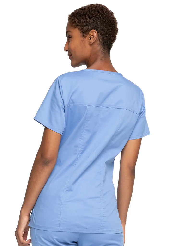 Cherokee Scrubs Stretch 3-Pocket V-Neck Top Ceil Blue | scrub-supply.com