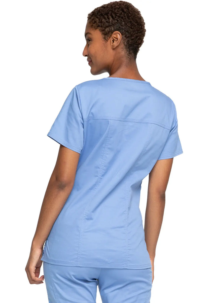 Cherokee Scrubs Women's Stretch 3-Pocket V-Neck Top Ceil Blue | scrub-supply.com