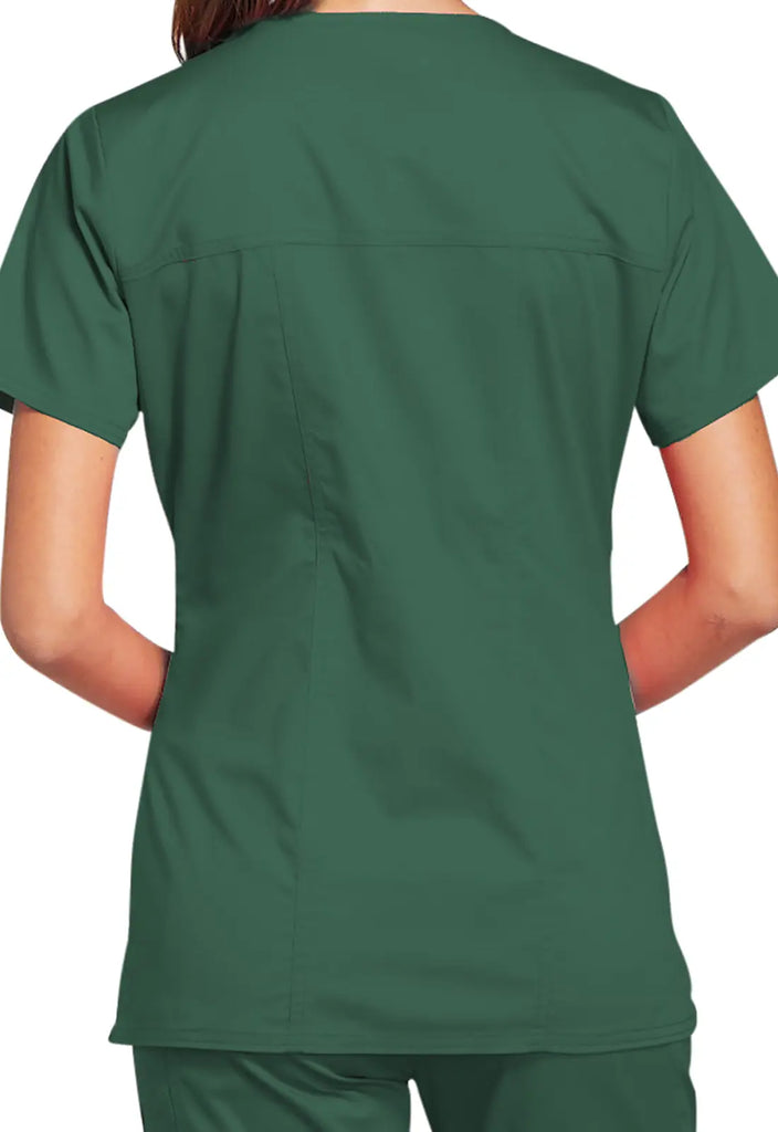 Cherokee Scrubs Stretch 3-Pocket V-Neck Top Hunter Green | scrub-supply.com