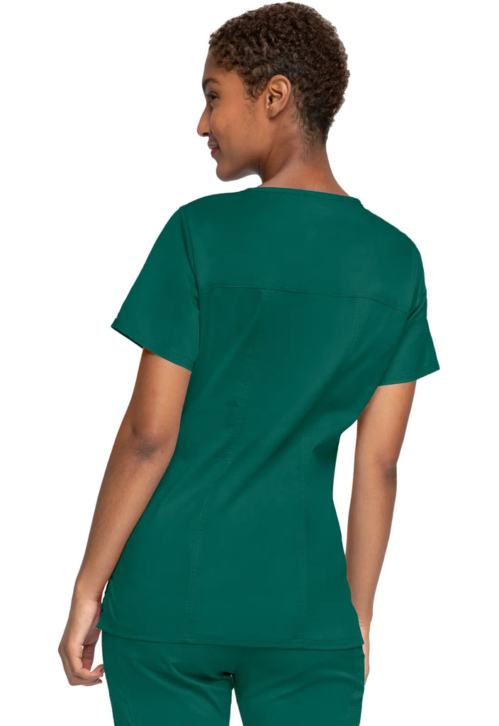 Cherokee Scrubs Women's Stretch 3-Pocket V-Neck Top Hunter Green | scrub-supply.com