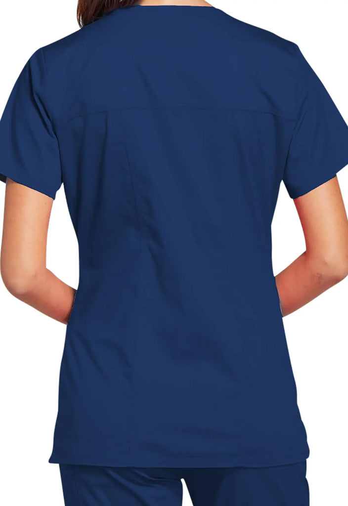 Cherokee Scrubs Stretch 3-Pocket V-Neck Top Navy | scrub-supply.com