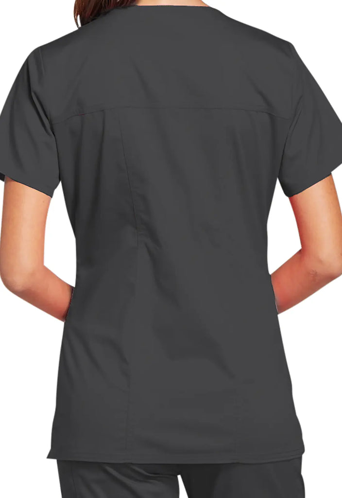 Cherokee Scrubs Stretch 3-Pocket V-Neck Top Pewter | scrub-supply.com