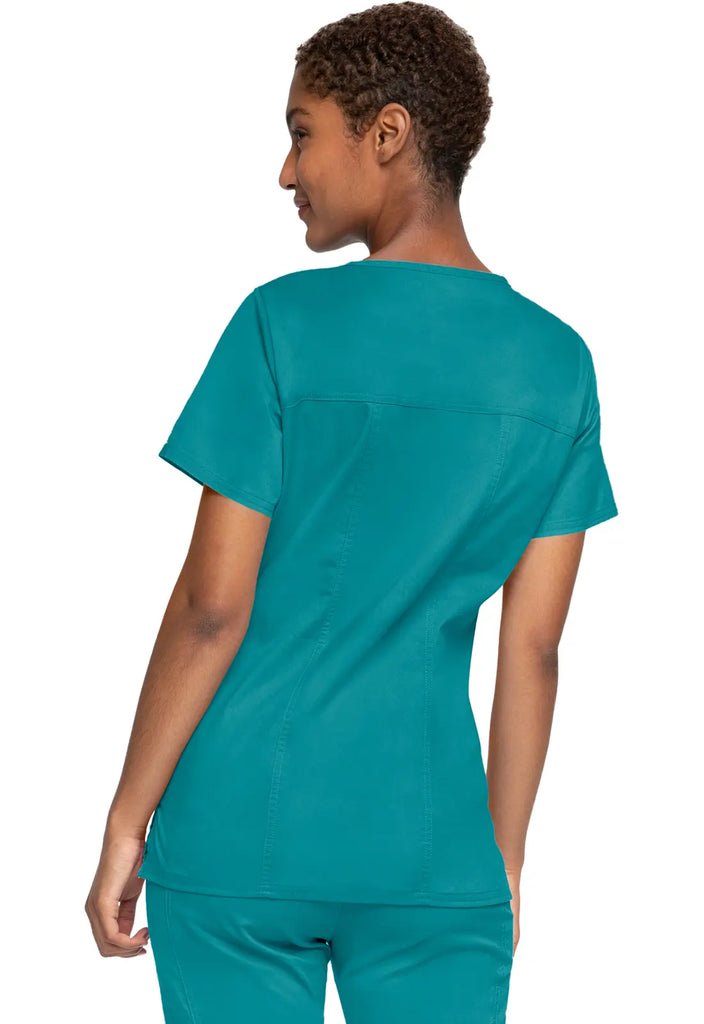 Cherokee Scrubs Women's Stretch 3-Pocket V-Neck Top Teal | scrub-supply.com