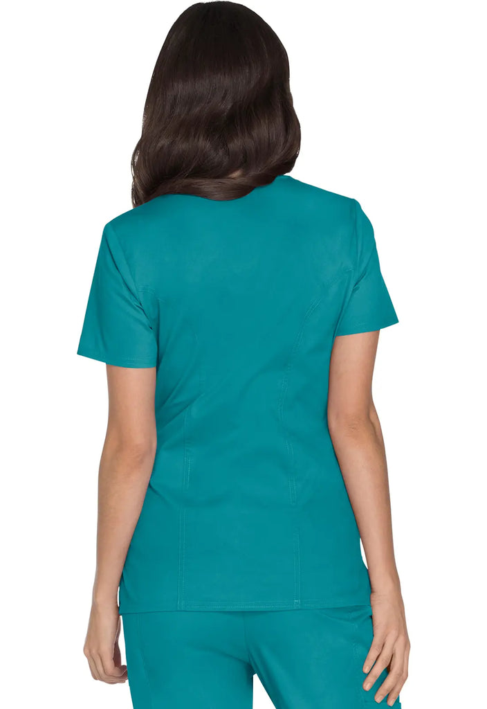 Cherokee Scrubs Women's Stretch Mock Wrap Top Teal | scrub-supply.com