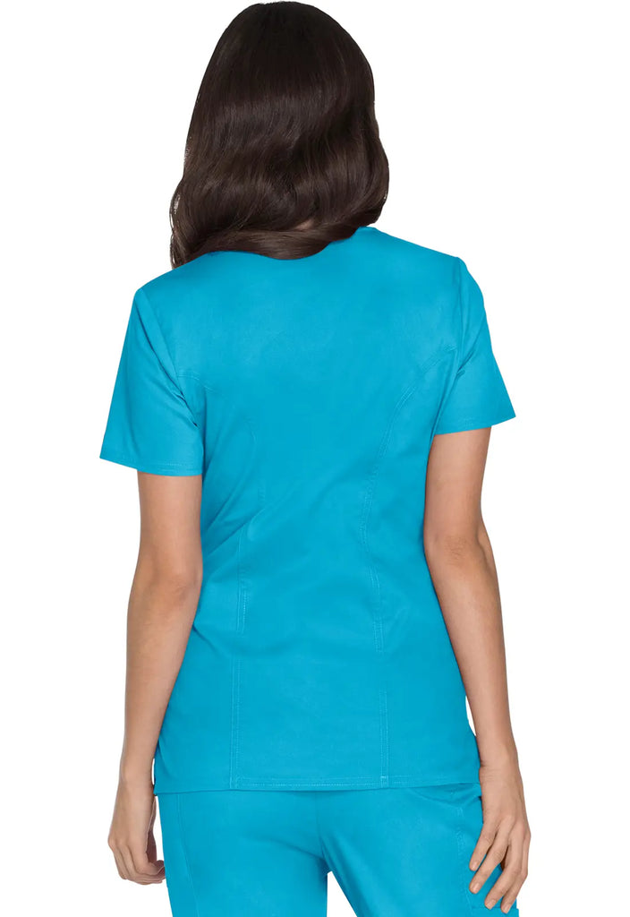 Cherokee Scrubs Women's Stretch Mock Wrap Top Turquoise | scrub-supply.com