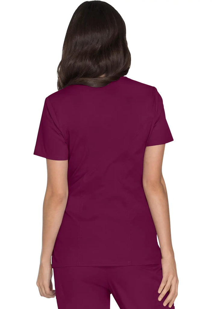 Cherokee Scrubs Women's Stretch Mock Wrap Top Wine | scrub-supply.com