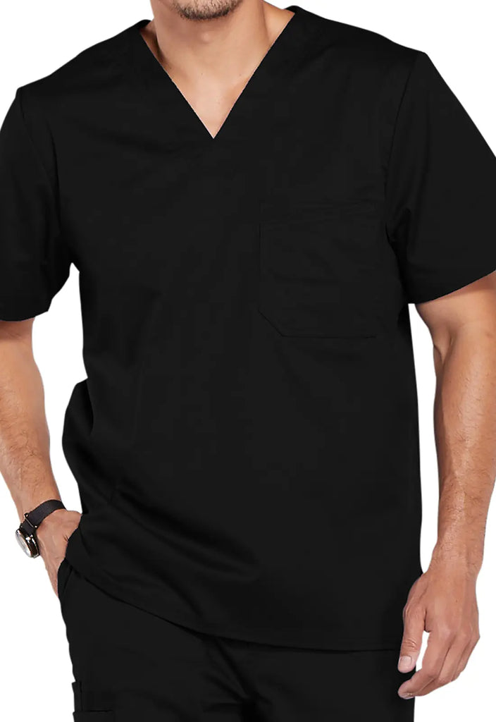 Cherokee Scrubs Men's Tuckable V-Neck Top Black | scrub-supply.com