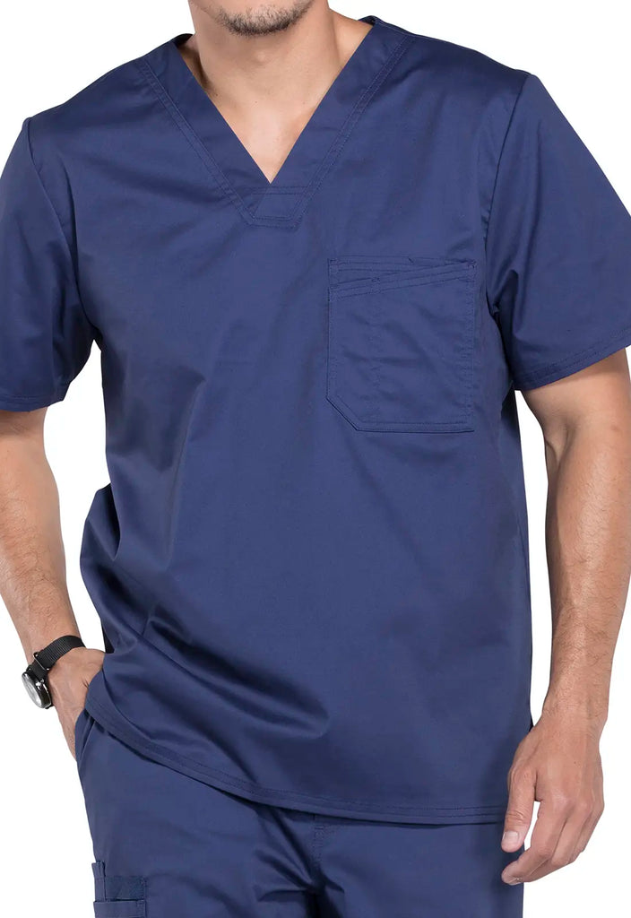 Cherokee Scrubs Men's Tuckable V-Neck Top Navy | scrub-supply.com