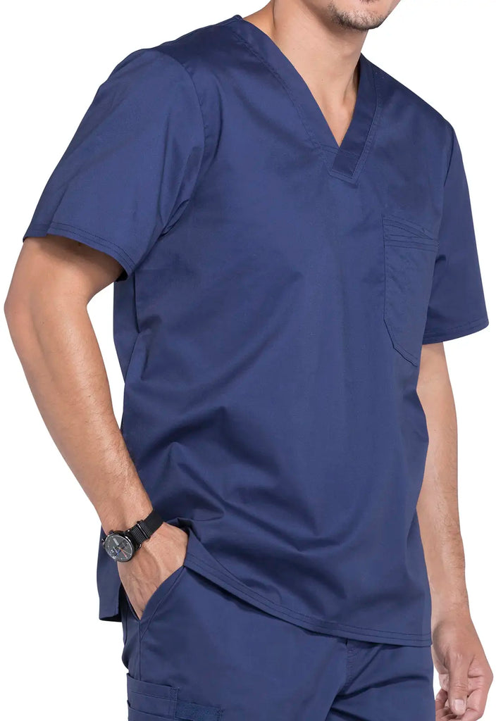 Cherokee Scrubs Men's Tuckable V-Neck Top Navy | scrub-supply.com