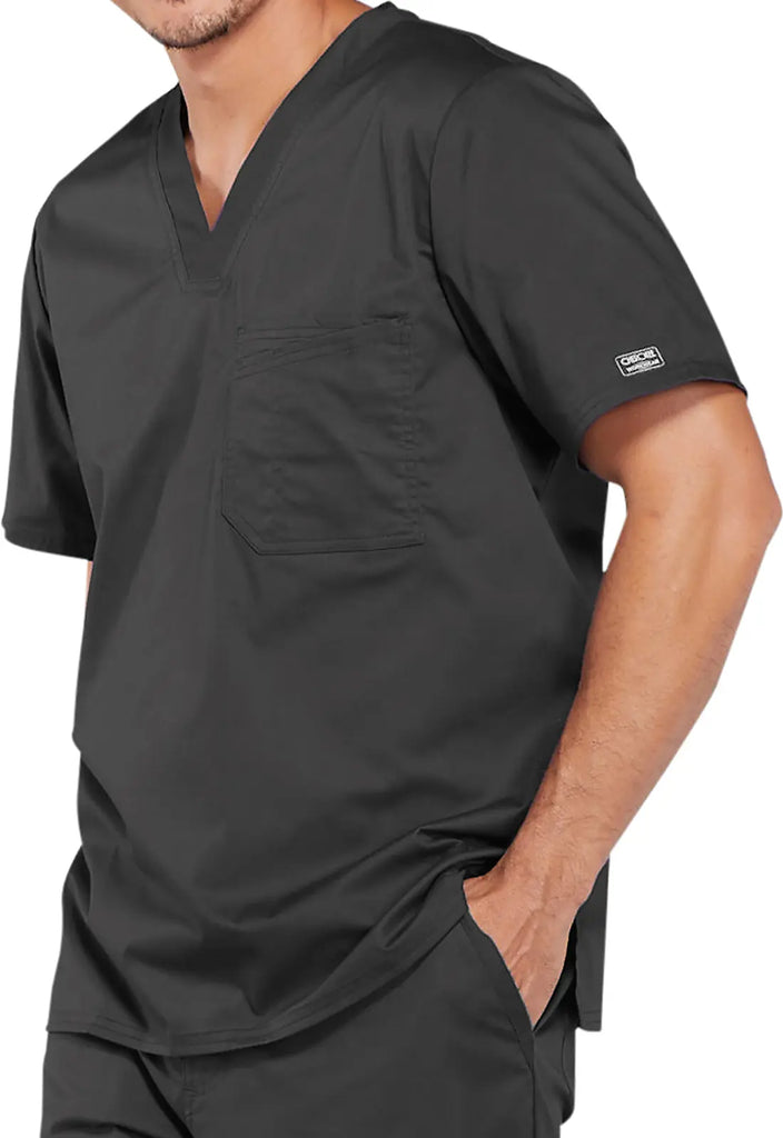 Cherokee Scrubs Men's Tuckable V-Neck Top Pewter | scrub-supply.com