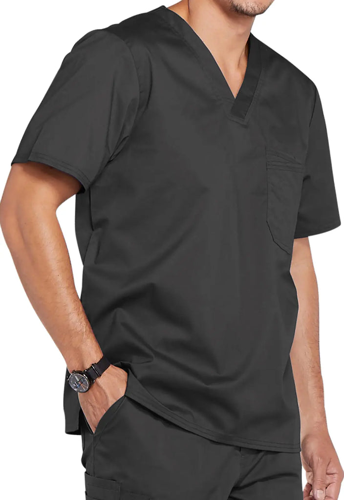 Cherokee Scrubs Men's Tuckable V-Neck Top Pewter | scrub-supply.com