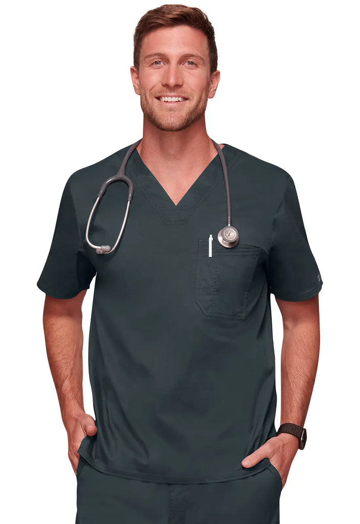 Cherokee Scrubs Men's Tuckable V-Neck Top Pewter | scrub-supply.com