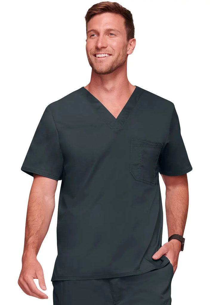 Cherokee Scrubs Men's Tuckable V-Neck Top Pewter | scrub-supply.com