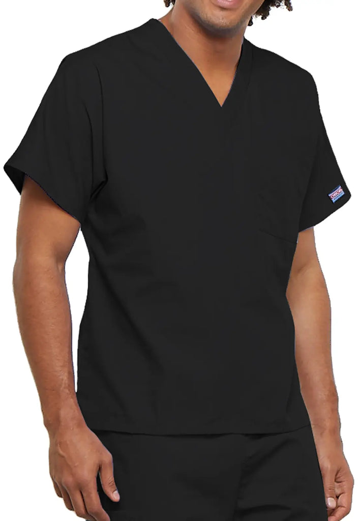 Cherokee Scrubs Unisex V-Neck Tunic Black | scrub-supply.com