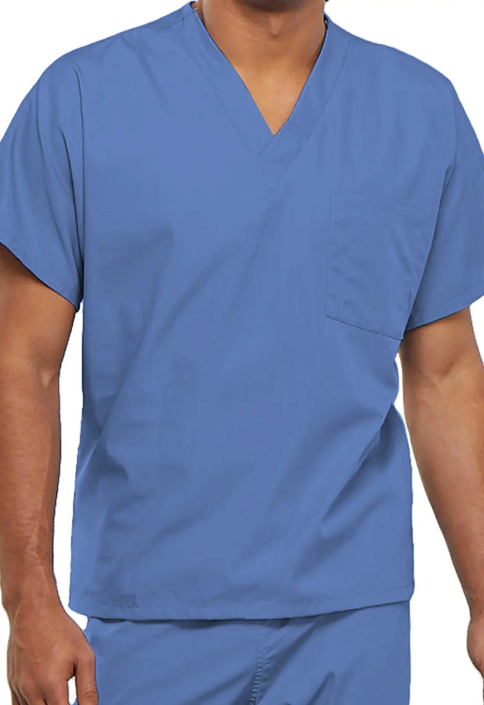 Cherokee Scrubs Unisex V-Neck Tunic Ceil Blue | scrub-supply.com