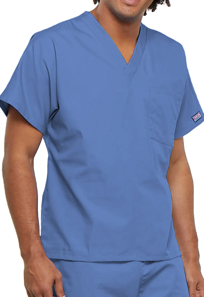 Cherokee Scrubs Unisex V-Neck Tunic Ceil Blue | scrub-supply.com