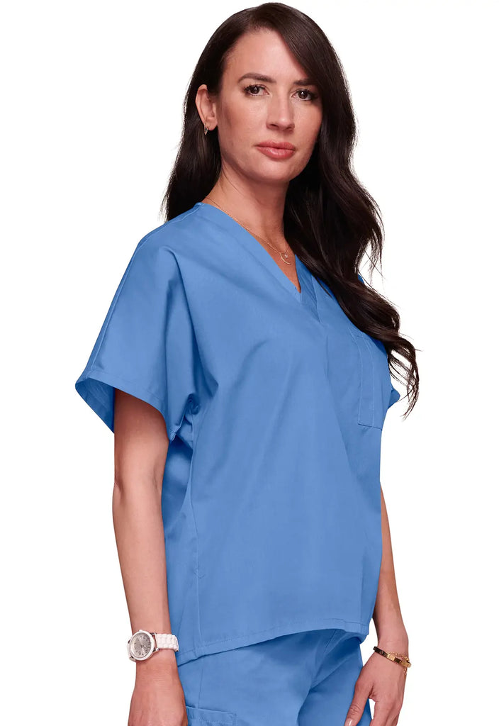 Cherokee Scrubs Unisex V-Neck Tunic Ceil Blue | scrub-supply.com