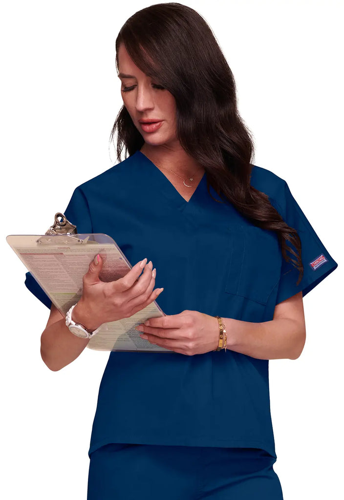 Cherokee Scrubs Unisex V-Neck Tunic Navy | scrub-supply.com