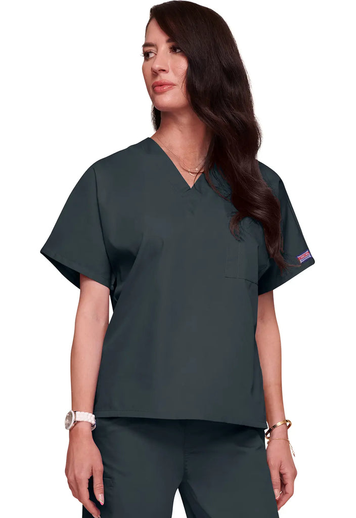 Cherokee Scrubs Unisex V-Neck Tunic Pewter | scrub-supply.com