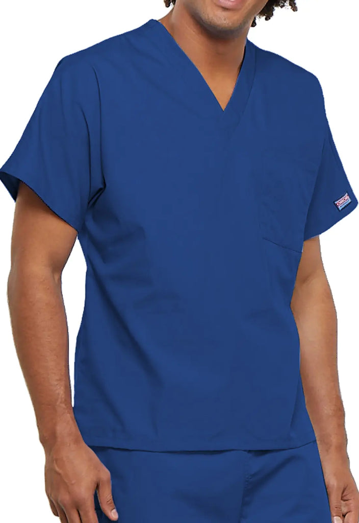 Cherokee Scrubs Unisex V-Neck Tunic Royal Blue | scrub-supply.com