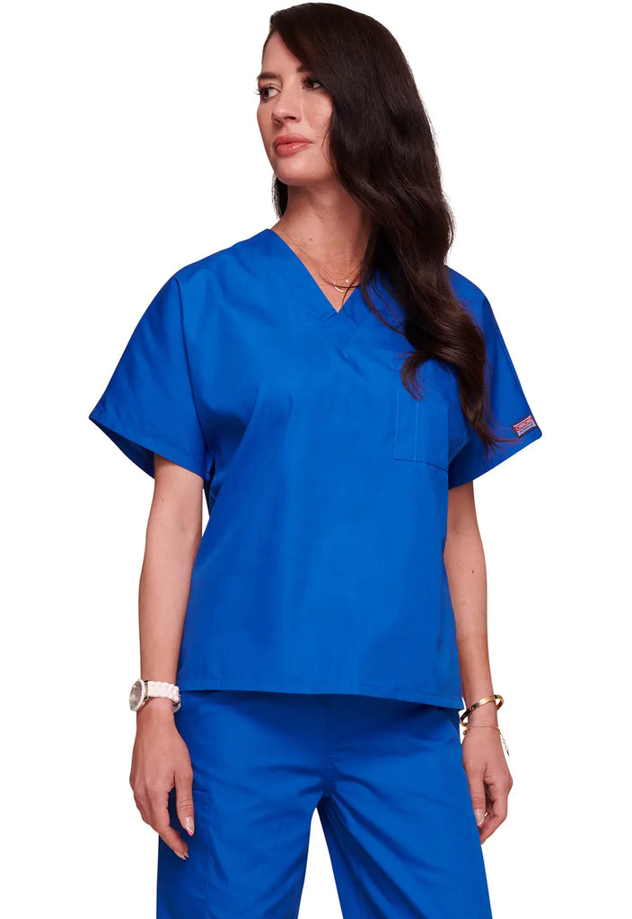 Cherokee Scrubs Unisex V-Neck Tunic Royal Blue | scrub-supply.com