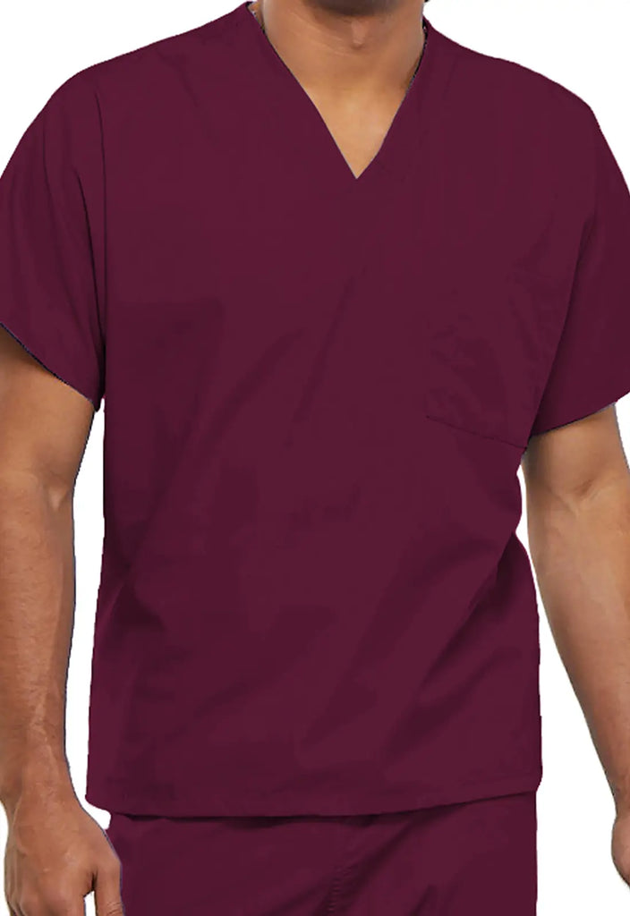 Cherokee Scrubs Unisex V-Neck Tunic Wine | scrub-supply.com