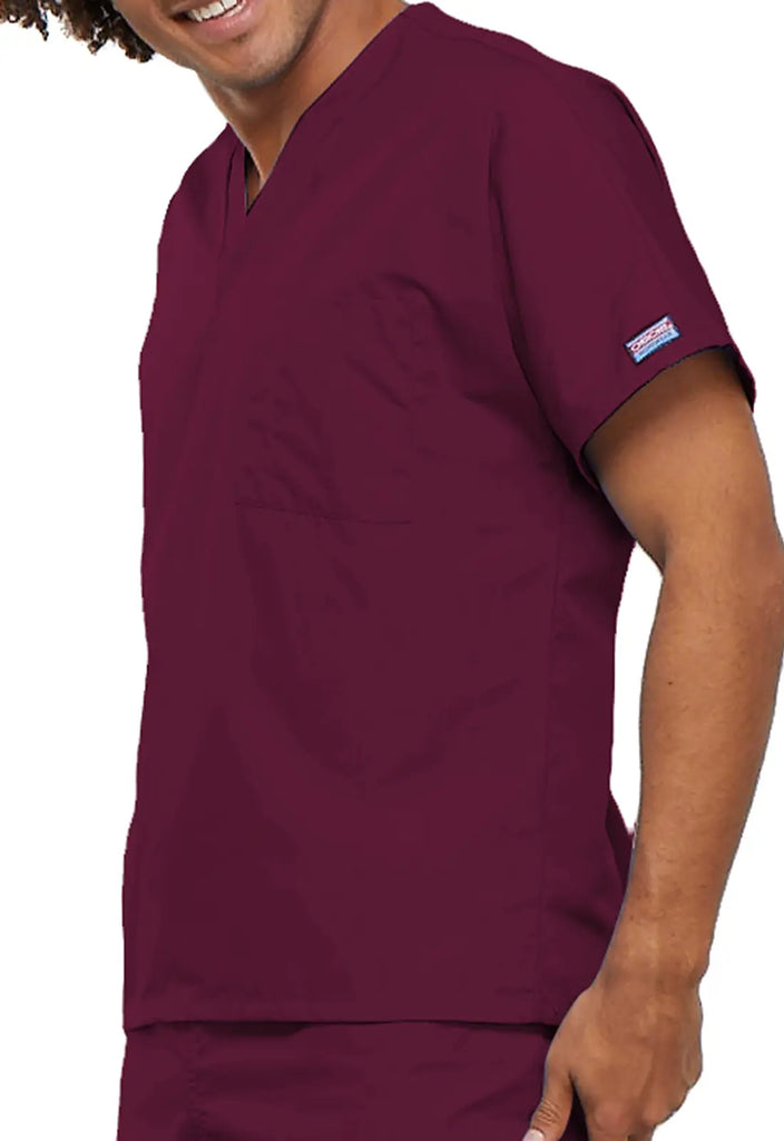 Cherokee Scrubs Unisex V-Neck Tunic Wine | scrub-supply.com