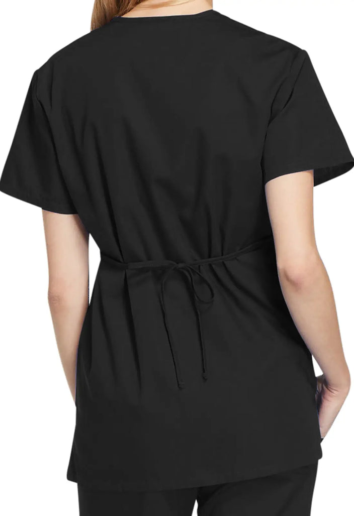 Cherokee Scrubs Mock Wrap Tunic Black | scrub-supply.com