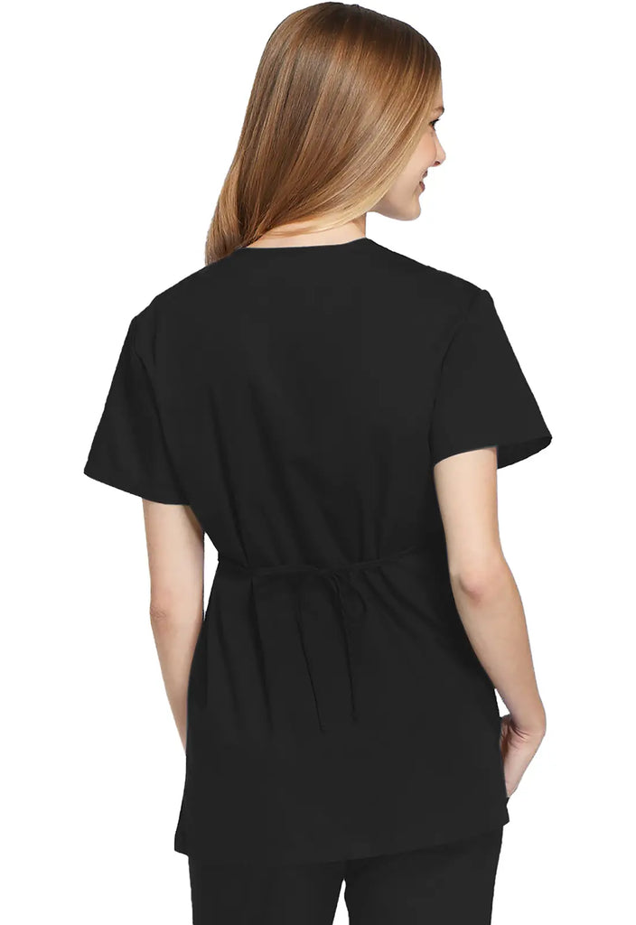 Cherokee Scrubs Women's Mock Wrap Tunic Black | scrub-supply.com