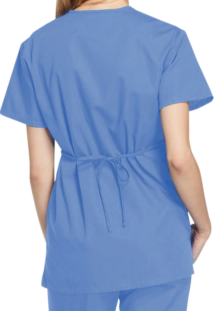 Cherokee Scrubs Mock Wrap Tunic Ceil Blue | scrub-supply.com