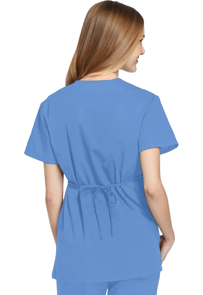 Cherokee Scrubs Women's Mock Wrap Tunic Ceil Blue | scrub-supply.com