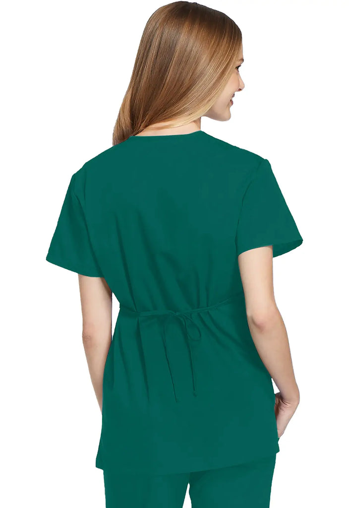 Cherokee Scrubs Women's Mock Wrap Tunic Hunter Green | scrub-supply.com