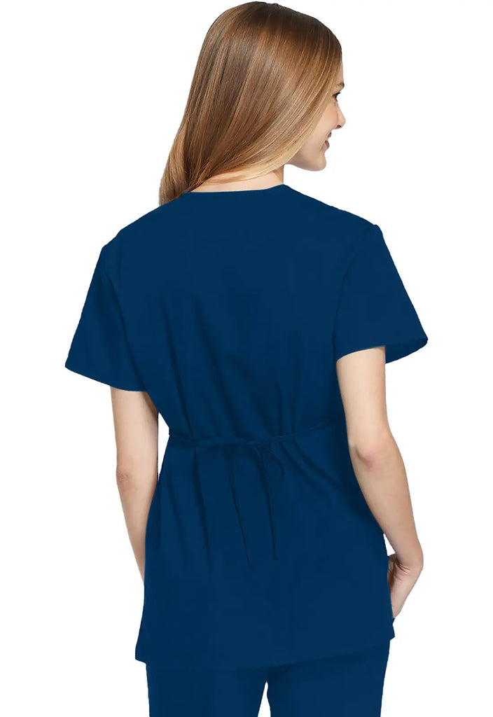 Cherokee Scrubs Women's Mock Wrap Tunic Navy | scrub-supply.com