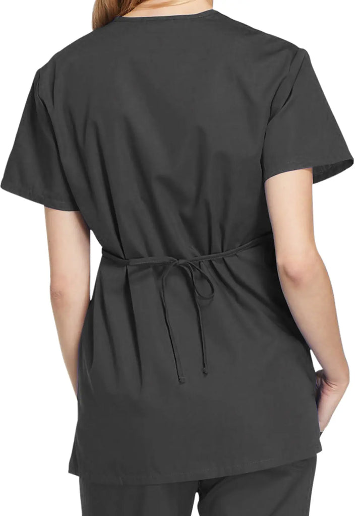 Cherokee Scrubs Mock Wrap Tunic Pewter | scrub-supply.com