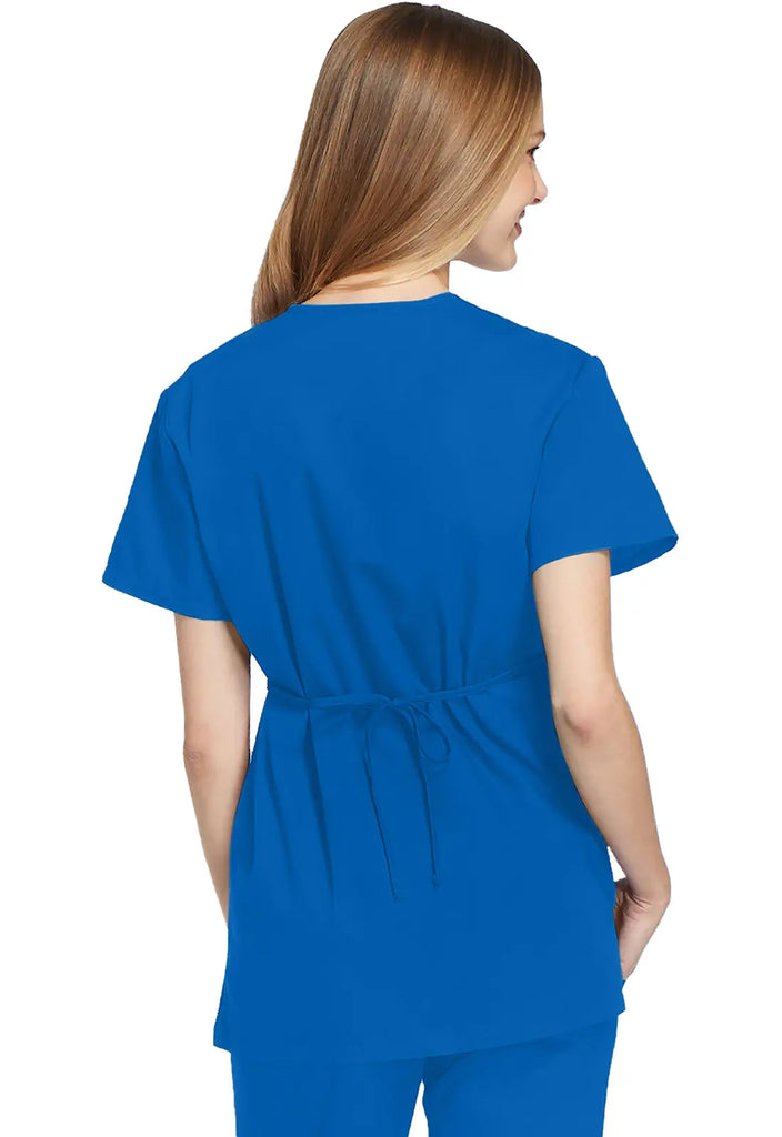 Cherokee Scrubs Women's Mock Wrap Tunic Royal Blue | scrub-supply.com