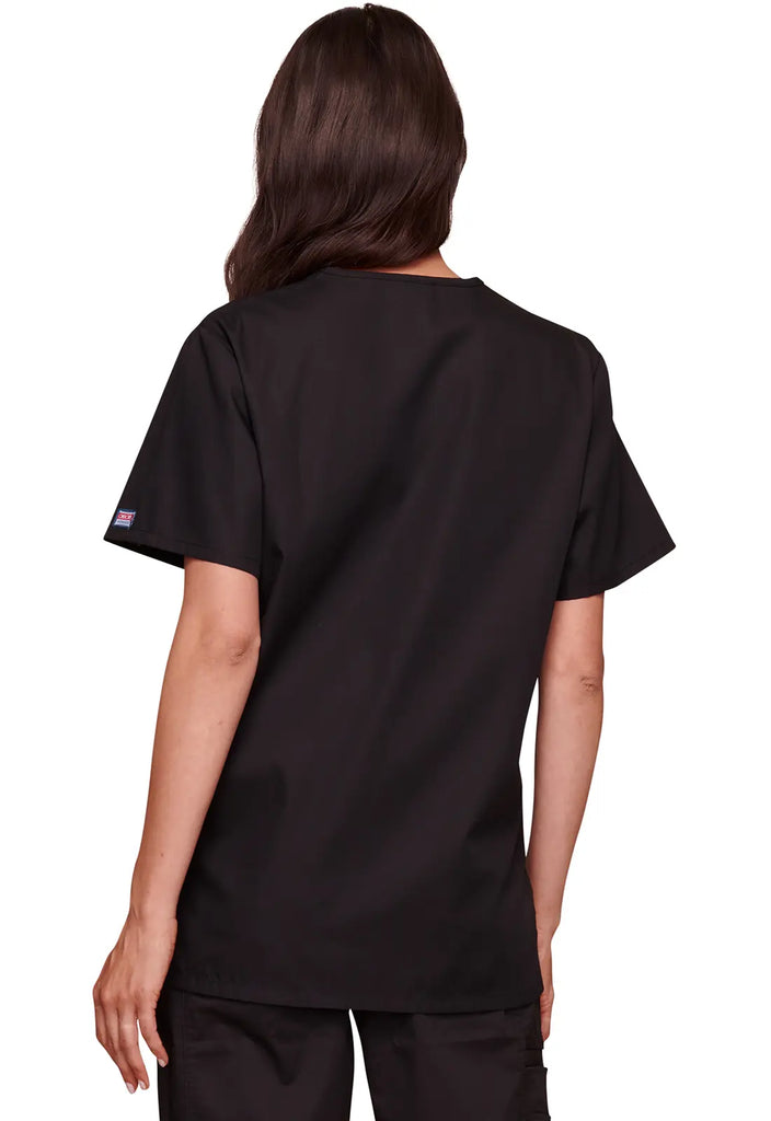 Cherokee Scrubs 3-pocket Unisex V-Neck Top Black | scrub-supply.com