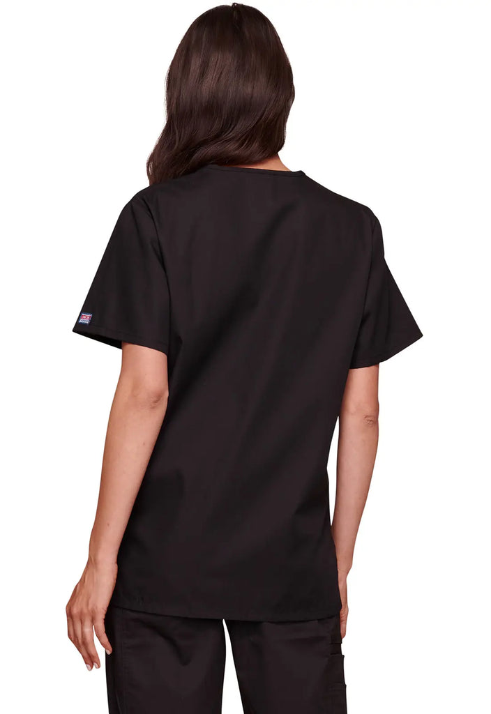 Cherokee Scrubs Unisex 3-pocket V-Neck Top Black | scrub-supply.com