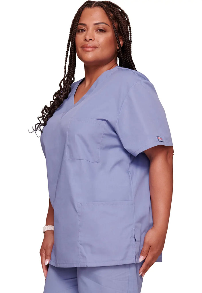 Cherokee Scrubs 3-pocket Unisex V-Neck Top Ceil Blue | scrub-supply.com