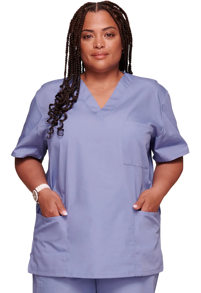 Cherokee Scrubs 3-pocket Unisex V-Neck Top Ceil Blue | scrub-supply.com