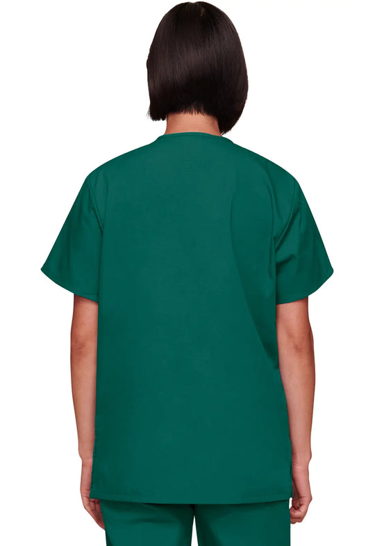 Cherokee Scrubs Unisex 3-pocket V-Neck Top Hunter Green | scrub-supply.com