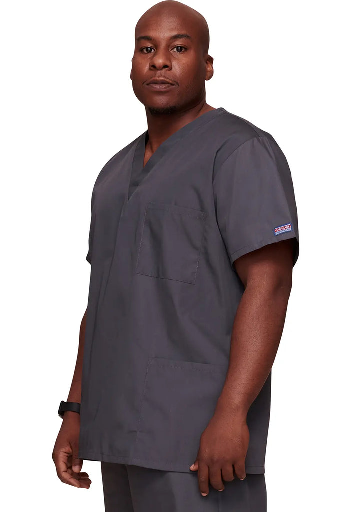 Cherokee Scrubs 3-pocket Unisex V-Neck Top Pewter | scrub-supply.com