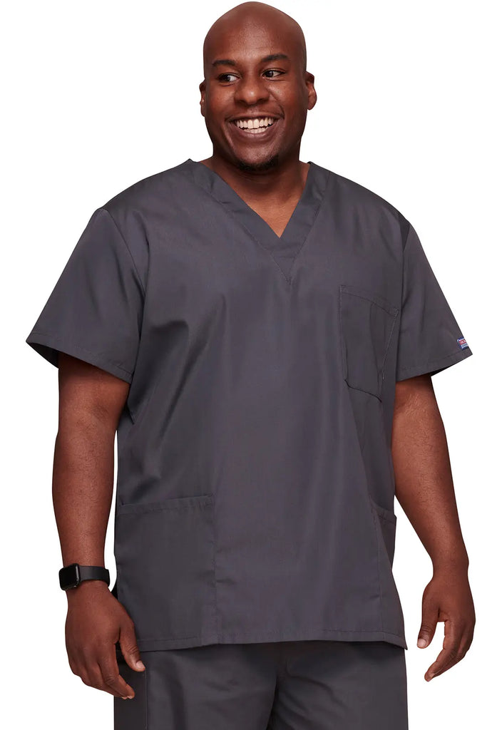 Cherokee Scrubs 3-pocket Unisex V-Neck Top Pewter | scrub-supply.com