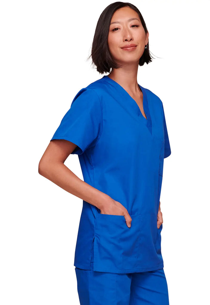 Cherokee Scrubs Unisex 3-pocket V-Neck Top Royal Blue | scrub-supply.com