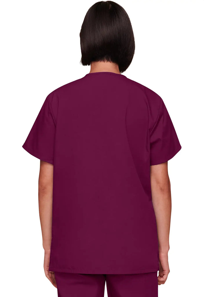 Cherokee Scrubs Unisex 3-pocket V-Neck Top Wine | scrub-supply.com