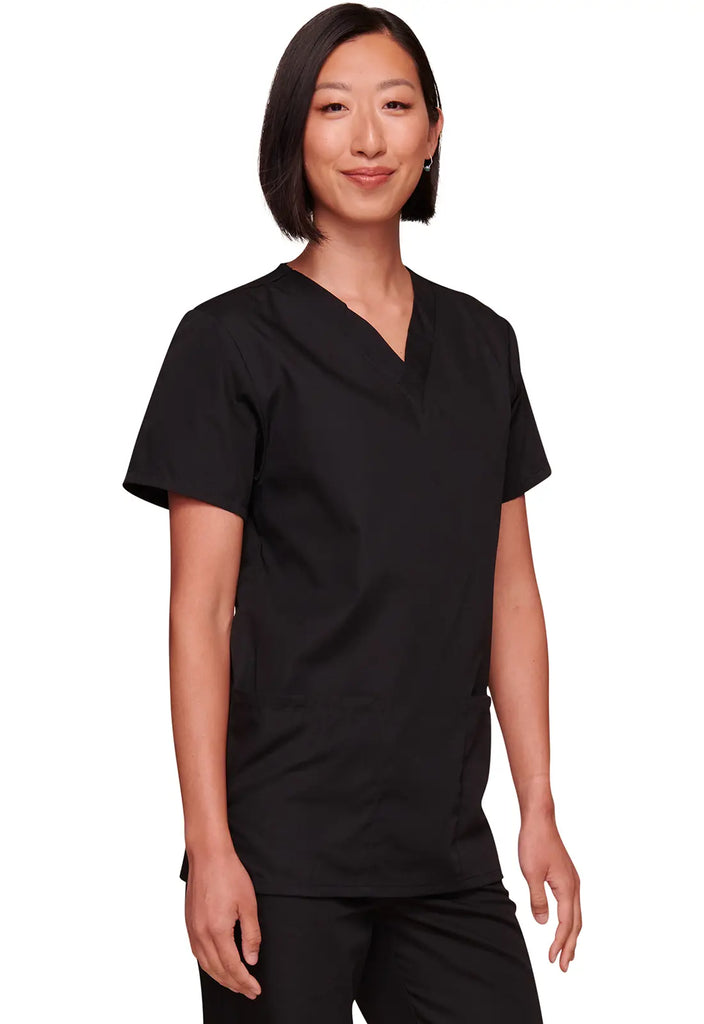 Cherokee Scrubs Unisex Top and Pant Set Black | scrub-supply.com