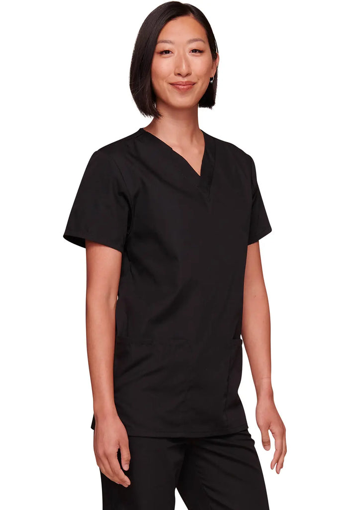 Cherokee Scrubs Unisex Top and Pant Set Black | scrub-supply.com