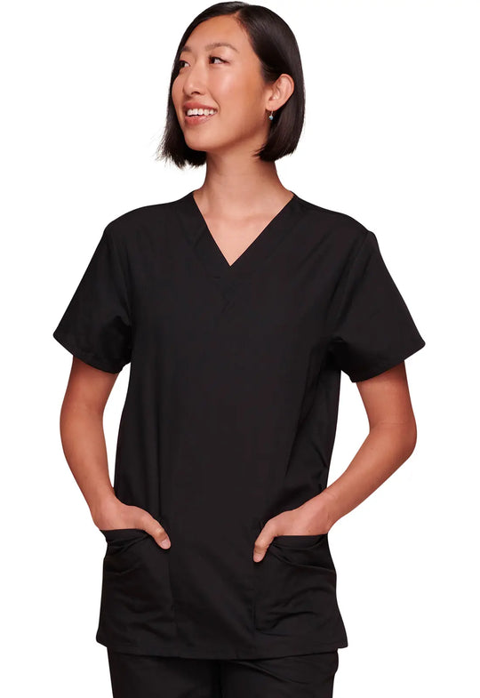 Cherokee Scrubs Unisex Top and Pant Set Black | scrub-supply.com
