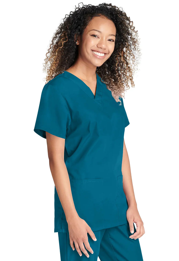 Cherokee Scrubs Unisex Top and Pant Set Caribbean Blue | scrub-supply.com