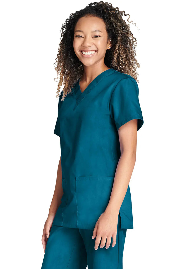 Cherokee Scrubs Unisex Top and Pant Set Caribbean Blue | scrub-supply.com